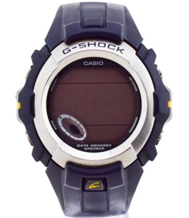 【中古】CASIO カシオ G-SHOCK Gショック 動作未確認品 G-3001 ネイビー×イエロー クオーツ時計　ジャンク品