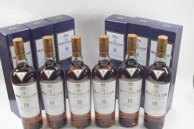 【未開栓】マッカラン MACALLAN 18年 シングルモルト 2017 700ml 箱付 6本セット 【中古】