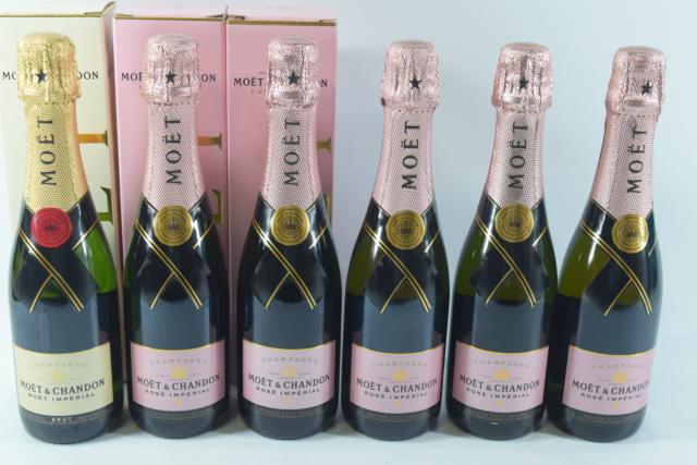 【未開栓】モエ エ シャンドン MOET＆CHANDON ロゼ 5本 シロ 1本 375ml ハーフボトル 6本セット 【中古】