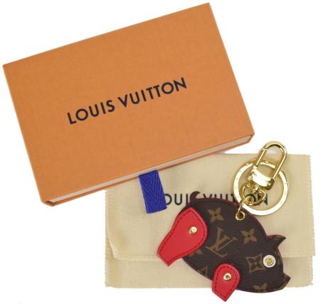 【新古品】LOUIS VUITTON ルイヴィトン ポルトクレ・フィギュア ピッグ バッグチャーム キーホルダー M64181 ルージュ