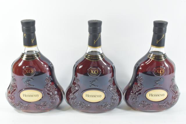 【未開栓】ヘネシー HENNESSY XO 黒キャップ 700ml 3本セット 【中古】