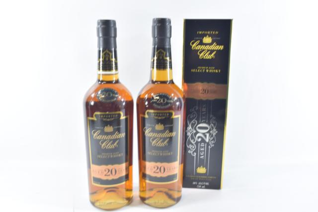 【未開栓】カナディアンクラブ Canadian Club 20年 750ml 2本セット 片方箱付 【中古】