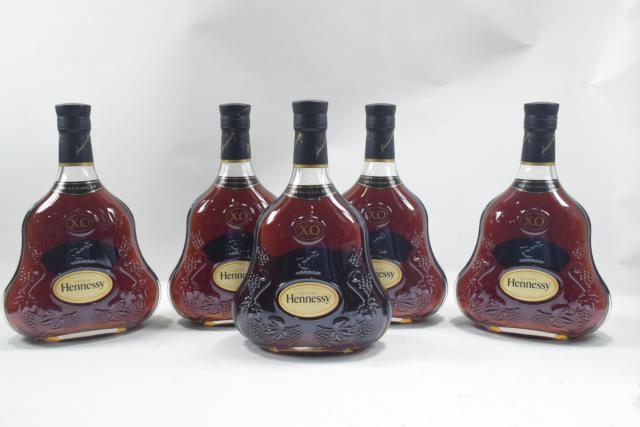 【未開栓】ヘネシー HENNESSY XO 現行品 黒キャップ コニャック 700ml 5本セット 送料無料 【中古】