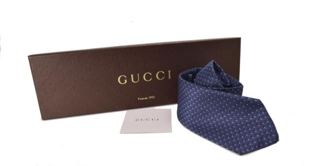 【新古品】GUCCI グッチ 未使用保管品 グッチ ネクタイ シルク100% 351833 351833 青系