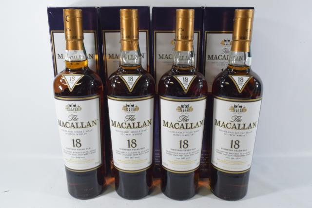 【未開栓】マッカラン MACALLAN 18年 2017 2016 700ml 箱付 4本セット 【中古】