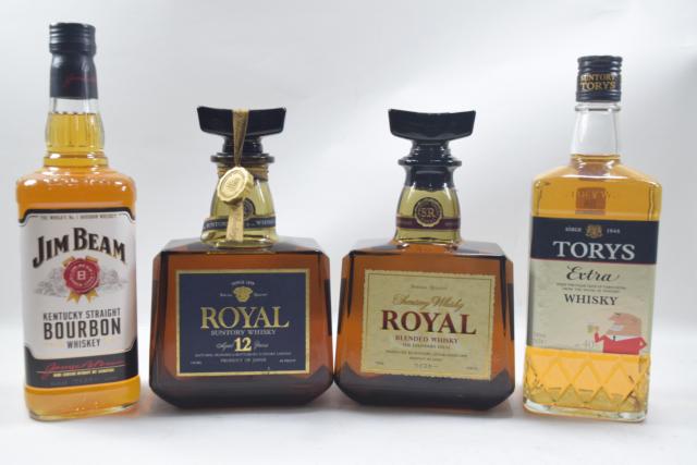 【未開栓】サントリー ローヤル ROYAL ノンエイジ/12年/ジムビーム/トリス ウイスキー 4本セット 送料無料 【中古】