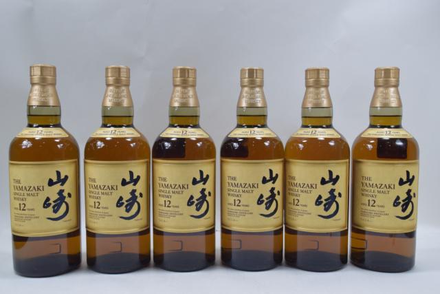 【未開栓】サントリー 山崎 12年 700ml シングルモルト ウイスキー 人気 6本セット 送料無料 【中古】