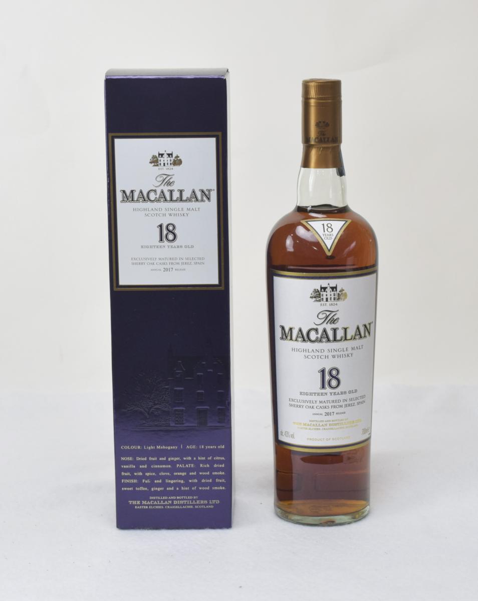 送料無料【未開栓】マッカラン MACALLAN 18年 2017 700ml シェリーオーク 箱付き 【中古】