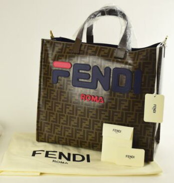 【中古】【美品】FENDI フェンディ フェンディマニア トート FILAコラボ ズッカ柄 PVC 8BH357 トートバッグ