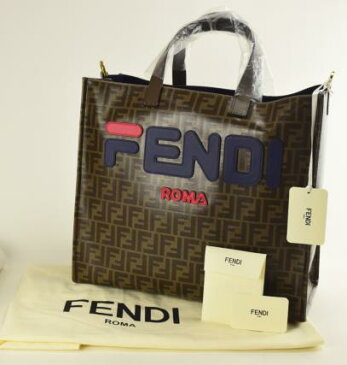 【中古】【美品】FENDI フェンディ フェンディマニア トート FILAコラボ ズッカ柄 PVC 8BH357 トートバッグ