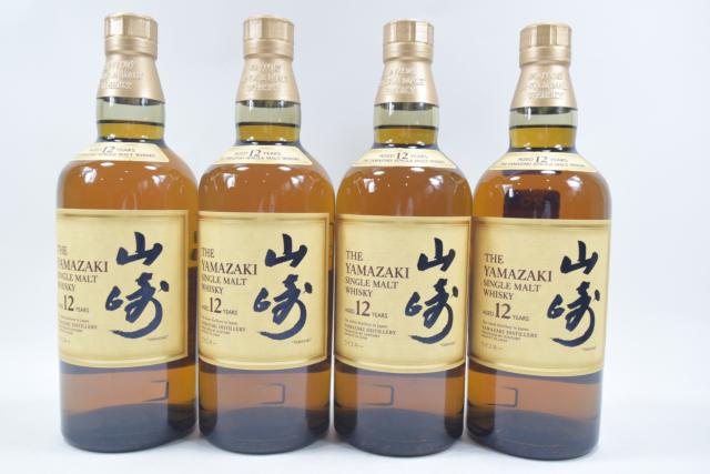 【未開栓】サントリー 山崎 12年 700ml シングルモルト 4本セット 【中古】