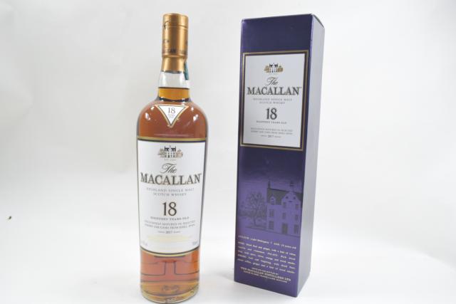 【未開栓】マッカラン MACALLAN 18年 2017 シングルモルト 700ml 箱付 【中古】