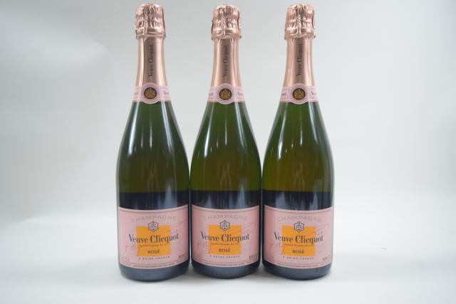 【未開栓】ヴーヴクリコ VEUVE CLICQUOT ロゼ 750ml 3本セット クール便送料込み 【中古】