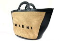 【中古】M(その他) MARNI　マルニ　かごバッグ　レザー×ラフィア BMMP0069Q0 ブラウン ショルダーバッグ