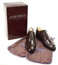 【中古】【美品】AUBERCY AUBERCY オーベルシー セミブローグ シューツリー付 靴 内羽根 極美品 ブラウン その他