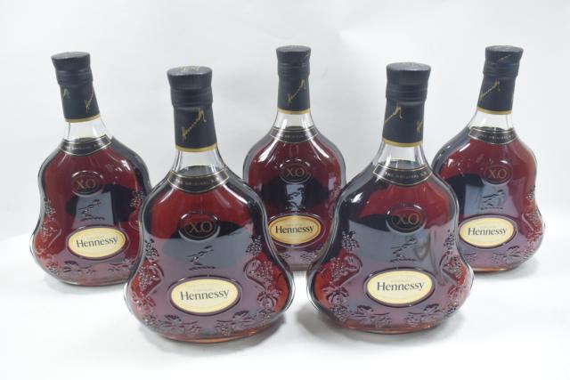 【未開栓】ヘネシー HENNESSY XO 黒キャップ 現行品 700ml コニャック ブランデー 5本セット 送料無料 【中古】
