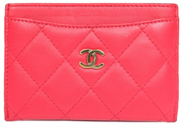 【中古】【美品】CHANEL シャネル マトラッセ カードケース ラムスキン A31510