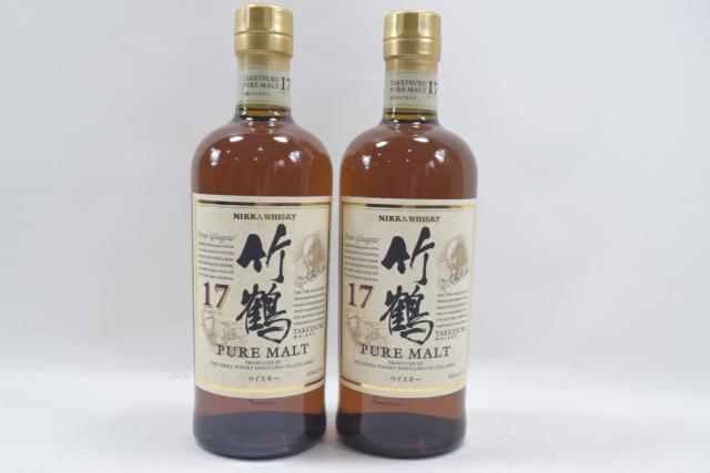 【未開栓】ニッカ 竹鶴 TAKETSURU 17年 700ml ピュアモルト ウイスキー 2本セット 送料無料 【中古】