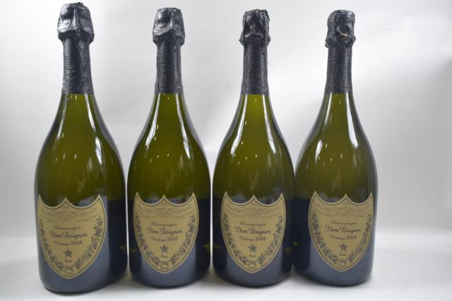 【未開栓】ドンペリニヨン DOM PERIGNON ヴィンテージ 2008 白 750 シャンパン 4本セット クール便送料無料 【中古】