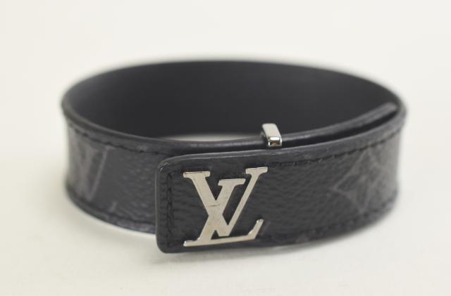 【中古】LOUIS VUITTON ルイヴィトン ブラスレ LVスリム メンズ サイズ19 モノグラム エクリプス M6456 バングル