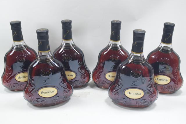 【未開栓】ヘネシー HENNESSY XO 黒キャップ 700ml 現行品 コニャック 6本セット 送料無料 【中古】