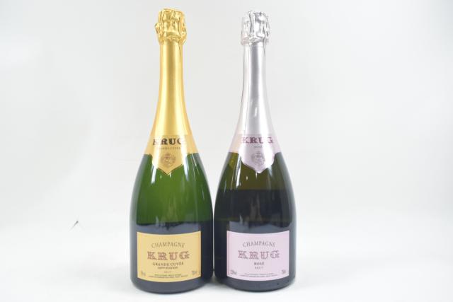 【未開栓】クリュッグ KRUG グランキュベ/ロゼ 750ml 2本セット クール便送料込み 【中古】