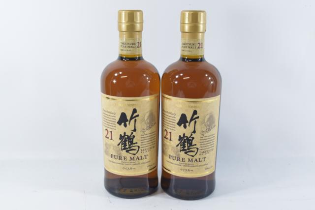 【未開栓】ニッカ　竹鶴　21年　ピュアモルト　700ml　2本セット　【中古】