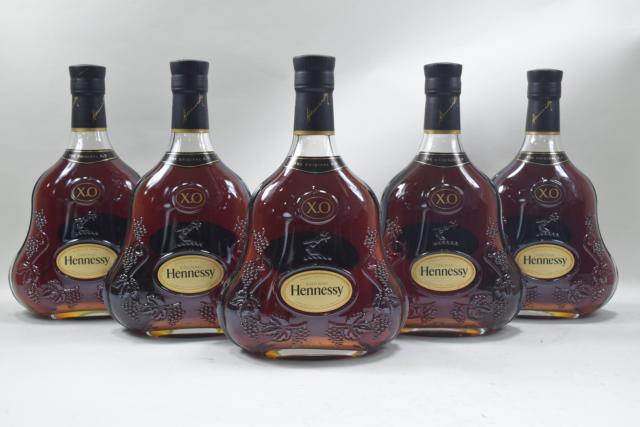 【未開栓】ヘネシー HENNESSY XO 黒キャップ 現行品 700ml コニャック ブランデー 5本セット 送料無料 【中古】