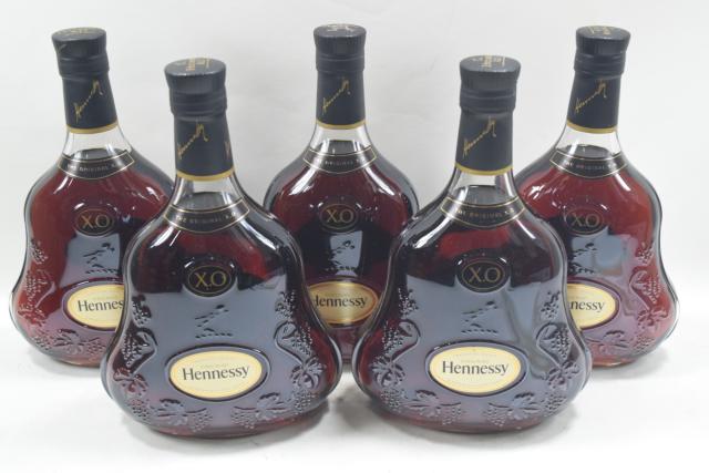 【未開栓】ヘネシー HENNESSY XO 黒キャップ 現行品 700ml コニャック ブランデー 5本セット 送料無料 【中古】