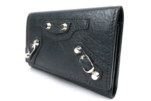 【中古】【美品】BALENCIAGA バレンシアガ クラシックオオサカ キーケース スタッズ 6連キーケース 253048 グレー キーケース
