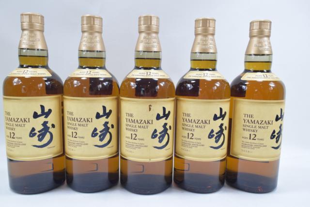 【未開栓】サントリー 山崎 12年 シングルモルト 700ml ウイスキー 5本セット まとめ 送料込み 【中古】