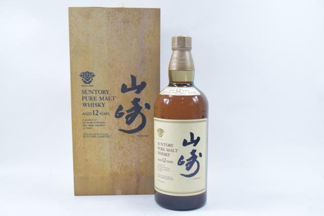 【未開栓】サントリー 山崎 12年 ピュアモルト 古酒 750ml 木箱付 【中古】