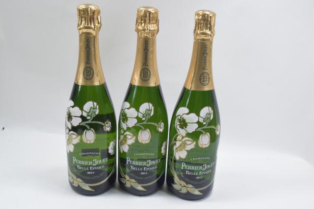 【未開栓】ペリエ ジュエ PERRIER JOUET ベルエポック 白 2011 750ml 3本セット クール便送料無料 【中古】