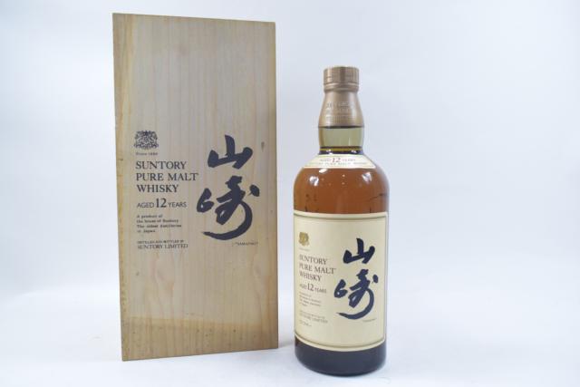 【未開栓】サントリー 山崎 12年 ピュアモルト 古酒 750ml 木箱付 【中古】