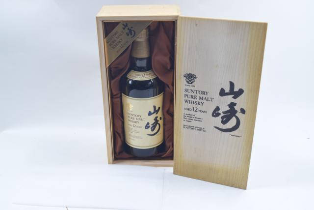 【未開栓】サントリー 山崎 12年 ピュアモルト 古酒 750ml 木箱付 【中古】