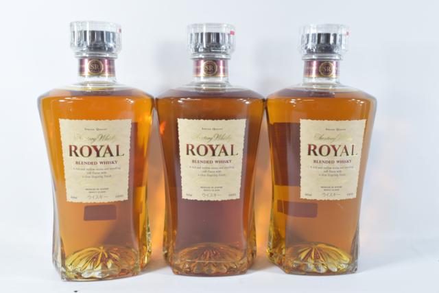 【未開栓】サントリー ウイスキー ローヤル ROYAL スリム 660ml 3本セット 【中古】