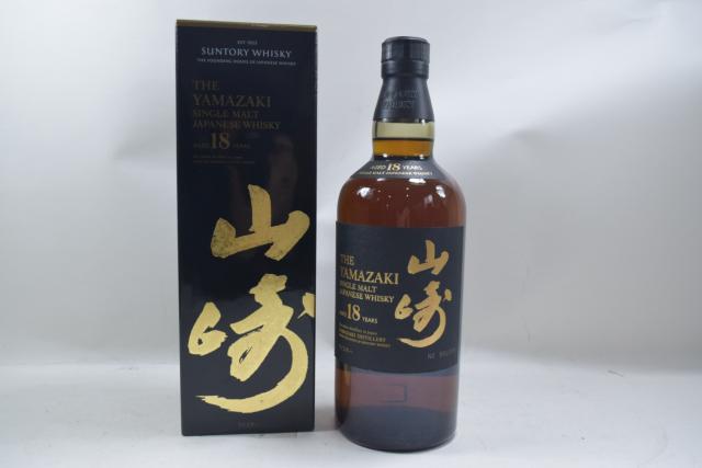 【未開栓】サントリー 山崎 YAMAZAKI 18年 シングルモルト 700ml 箱付 ジャパニーズウイスキー 送料無料 【中古】