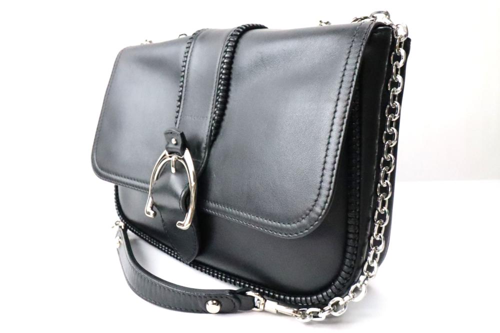 【中古】L(その他) LONGCHAMP ロンシャン ショルダーバッグ アマゾーヌ 1357930 ブラック ショルダーバッグ