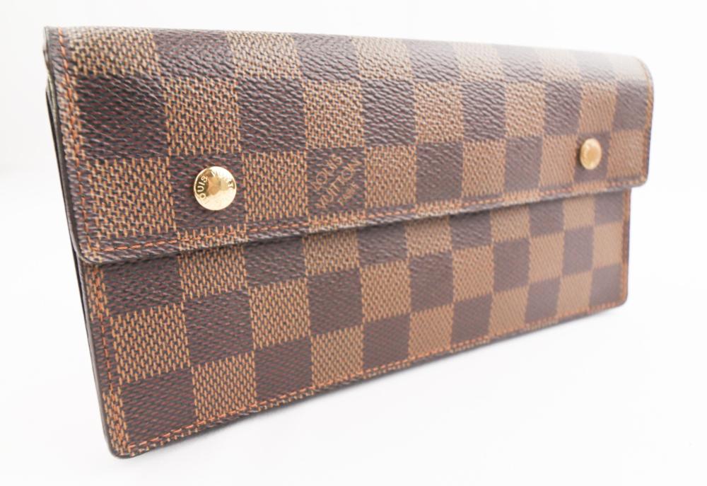 【中古】LOUIS VUITTON ルイヴィトン ポルトフォイユ アコルディオン チェーン付き ダミエ N60002 長財布