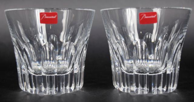 【中古】【美品】Baccarat Crystal バカラ ロックグラス ペアセット 未使用 箱付き