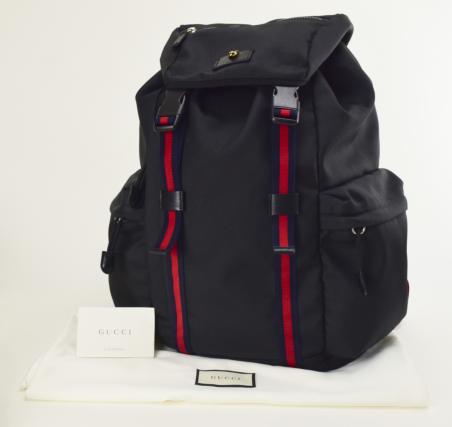 【中古】【美品】GUCCI グッチ 美品 バックパック リュック テクノ キャンバス 429037 ブラック