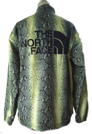 【中古】【美品】Supreme× THE NORTH FACE 美品 シュプリーム × ノースフェイス ナイロン ジャケット スネーク ヘビ柄 Lサイズ Wネーム NP118031