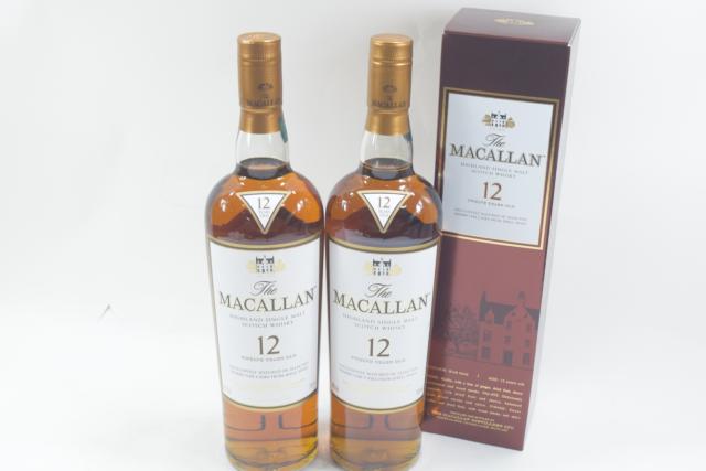 【未開栓】マッカラン MACALLAN 12年 シングルモルト シェリーオーク 700ml 2本セット 1つ箱付 【中古】