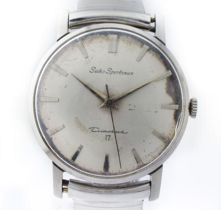 【中古】SEIKO セイコー スポーツマン 17石 1960年〜 アンティーク 15019E 文字盤：シルバー 手巻き時計