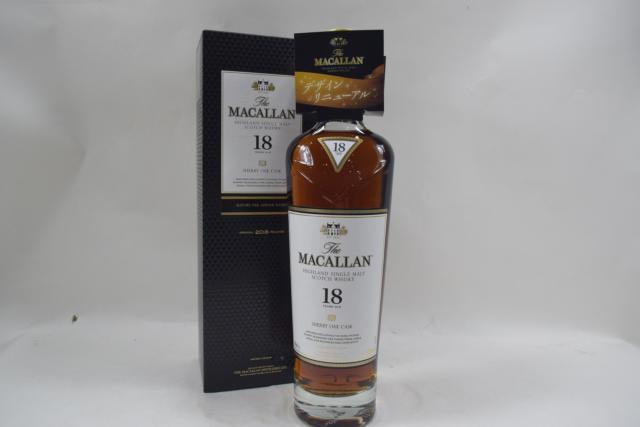 【未開栓】マッカラン MACALLAN 18年 2018 シェリーオークカスク シングルモルト 700ml 箱付 送料無料 【中古】