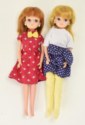 【中古】R(その他) リカちゃん 人形 3代目 昭和レトロ 女の子 2体 セット 洋服 タカラ ソフビ人形 ドール その他