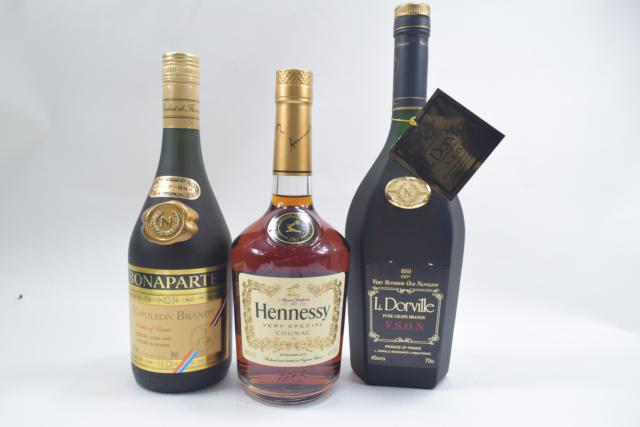 【未開栓】ブランデー ヘネシー VS/ボナパルト ナポレオン/ドーヴィル VSON 700ml 3本セット 【中古】