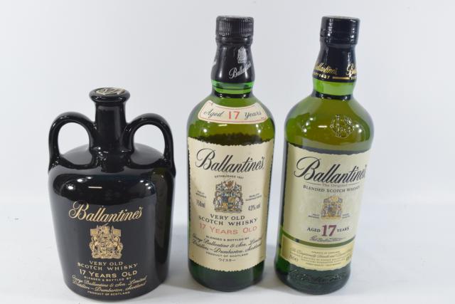 【未開栓】バランタイン BALLANTINE`S 17年/17年 ベリーオールド /17年 陶器ボトル 3本セット 【中古】