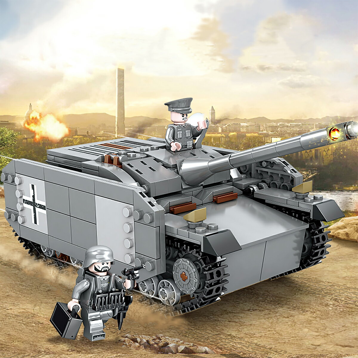 ブロック 互換 戦車 おもちゃ ドイツ戦車 知育 玩具 IV号駆逐戦車 F型 Sd.Kfz.162 566Blocks 中戦車 子供 クリスマス プレゼント ギフト