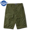 ★BUZZ RICKSON 039 S（バズリクソン）TROUSERS, MEN 039 S, COTTON WIND RESISTANT POPLIN, OLIVE GREEN, ARMY SHADE 107 SHORTS（コットン防風ポプリンオリーブグリーンタイプ107ショーツ）【BR51907】ミリタリ6ポケットカーゴショーツ